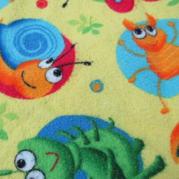 Handmade Receiving Blanket Infant Boys Size 33" x‎ 34.5" Yellow Insect Nursery - Picture 3 of 3